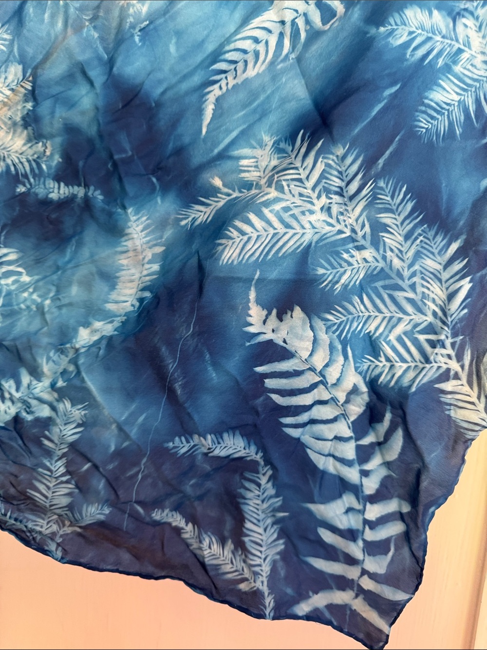 Redwood Ecology Cyanotype Silk Scarf